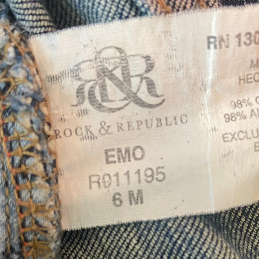 Rock & Republic Emo Y2K Style Denim Jeans Size 6 Indigo Skinny EUC